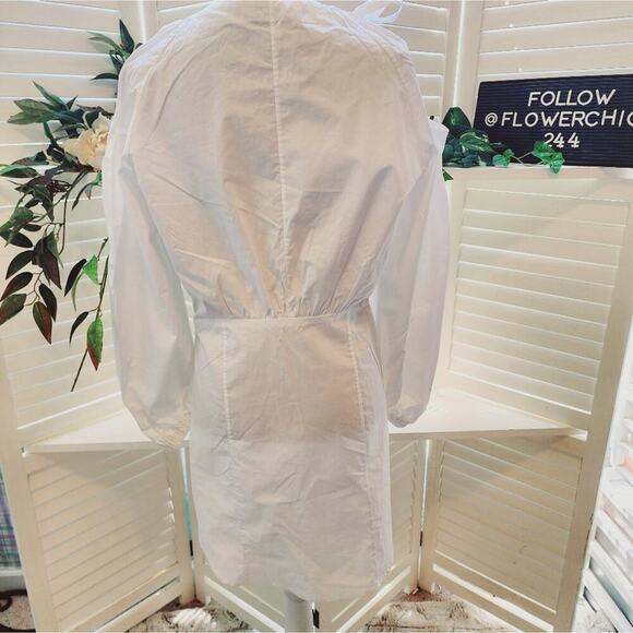 RACHEL COMEY WHITE SHOULDER TIE DRESS SIZE 4 - Picture 5 of 8